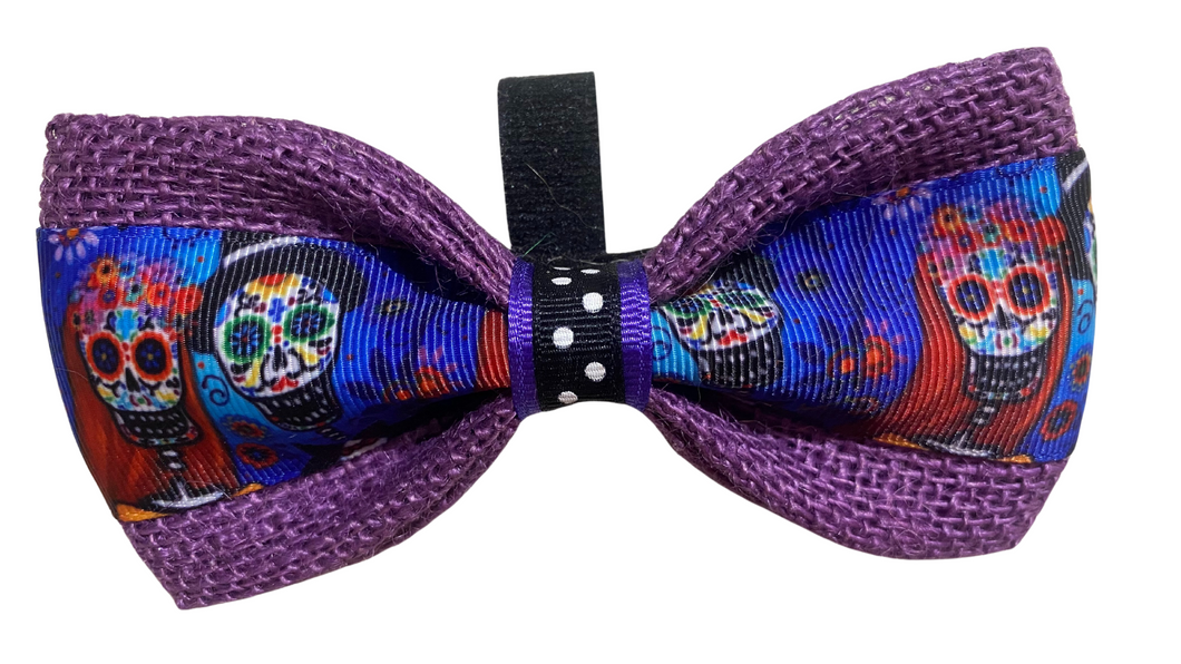 Purple Skulls Bow-Tie